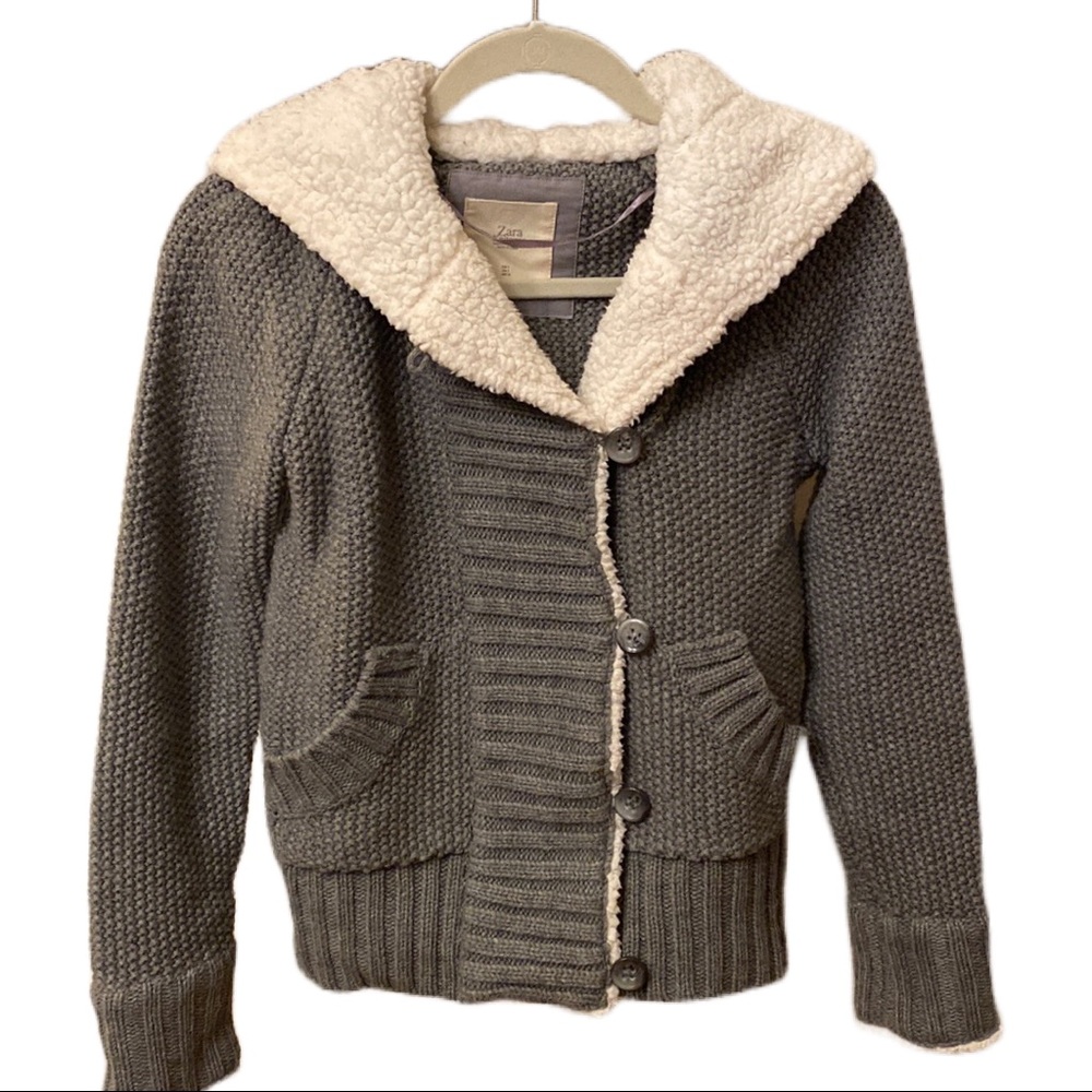 Zara Knitwear Gray Sweater Hoodie